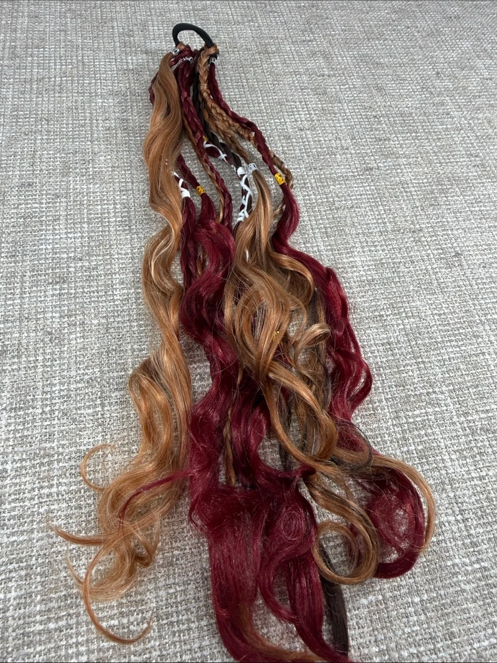Boho Braided Clip-In Hair Extensions - Burgundy & Light Brown